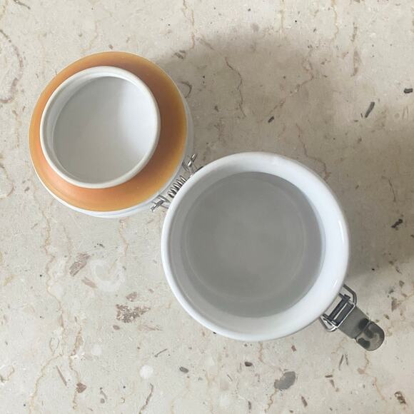 House Of Prill Lidded Canister Porcelain Poppy Flowers Stainless Latch Cottage - Picture 2 of 6